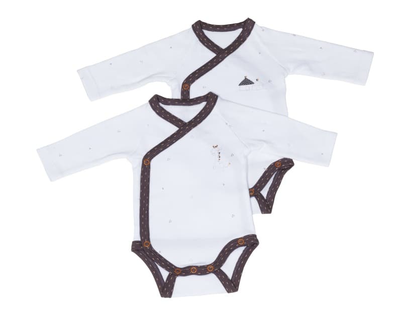 Bodies Blanc/gris Lot de 2, kenza sauthon babywear 29 x 18 x 6