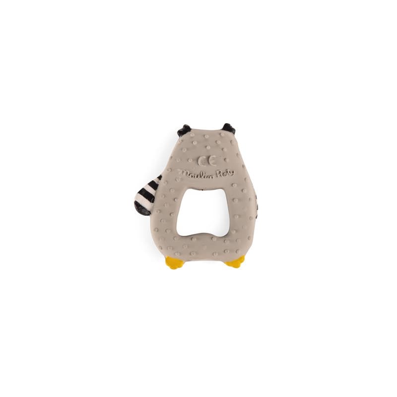 Anneau de Dentition Caoutchouc Hibou les Moustaches (emb/3), les moustaches moulin roty gris 8,5x0x10xcm p-223 e-23 a-23 h-23 — vue 1 sur 2