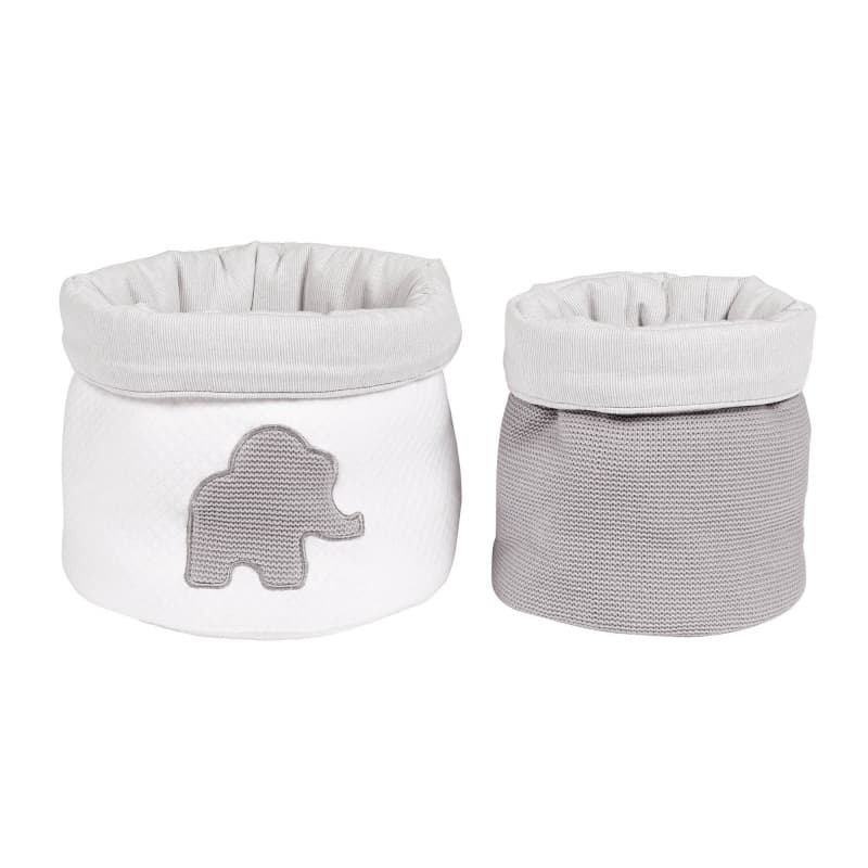 Set de 2 Paniers Soin Tembo, tembo nattou gris/blanc per — vue 2 sur 2