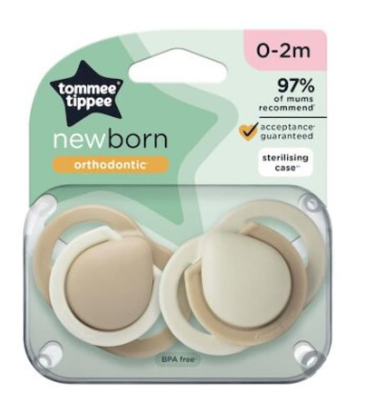 Sucettes Nouveau-nes 0-2 M X 2 Col. Mat, tommee tippee — vue 2 sur 3