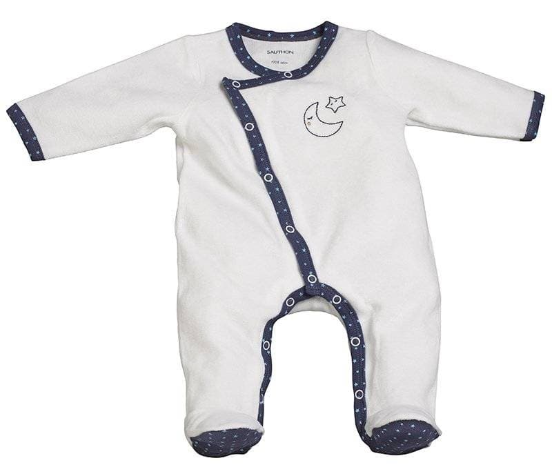 Pyjama Velours Merlin, merlin sauthon babywear blanc 3 mois per — vue 1 sur 2