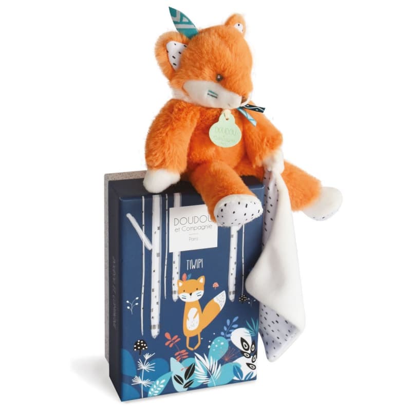 Tiwipi Renard avec Mouchoir, orange 21cm doudou raconte doudou et compagnie a-24 h-24 — vue 1 sur 4