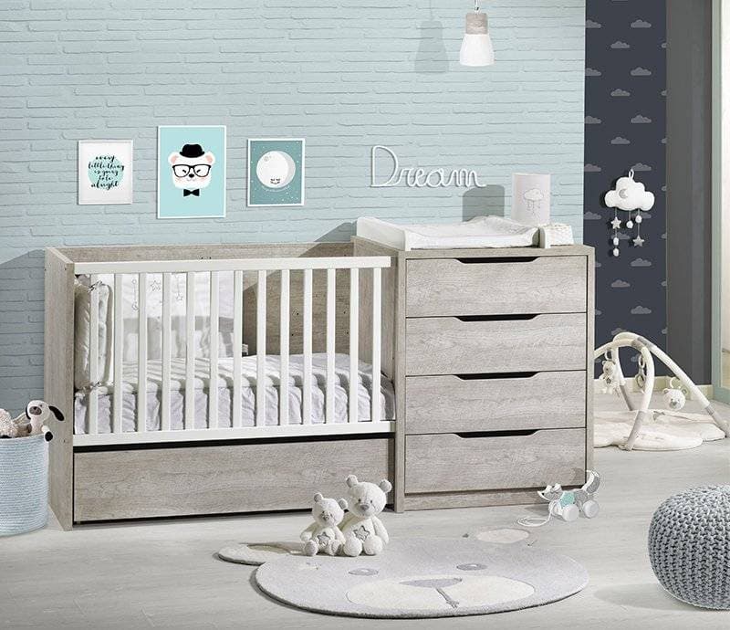 Tiroir Lit Combine Evolutif sur Roulettes Loft, loft sauthon signature decor gris loft l 118 x h — vue 3 sur 3