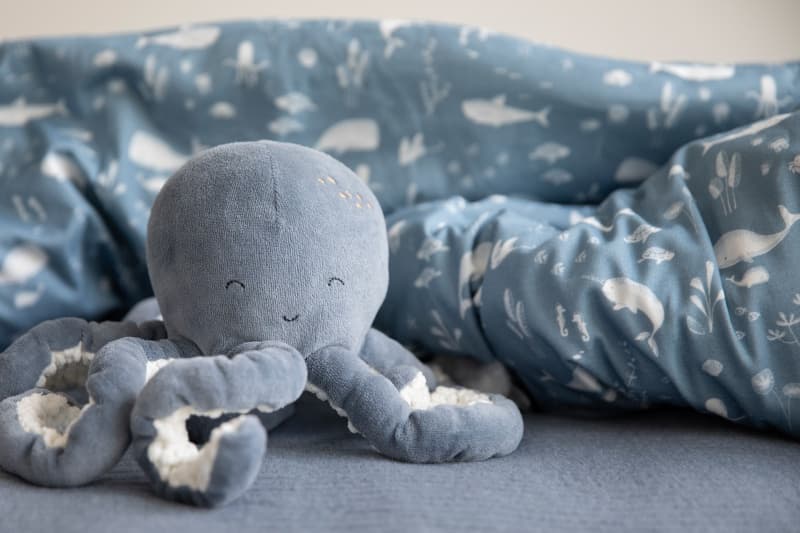 Peluche Pieuvre Ocean Blue, little dutch blue 14 x 13 x 2 little dutch blue 14 x 13 x 22 cm