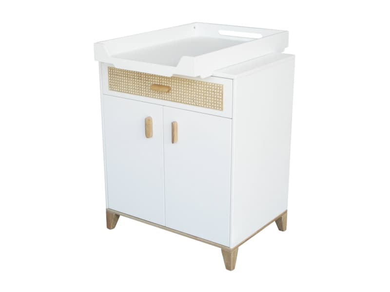 Nami Petite Commode Cannage Rotin Neige, théo 750 x 520 x 900 — vue 2 sur 5