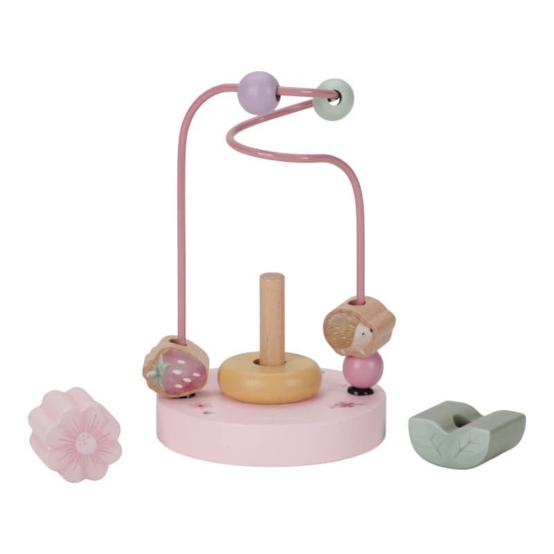 Petit Boulier Spirale Fleur en Bois Fsc, rose multicolore fairy garden little dutch — vue 2 sur 2