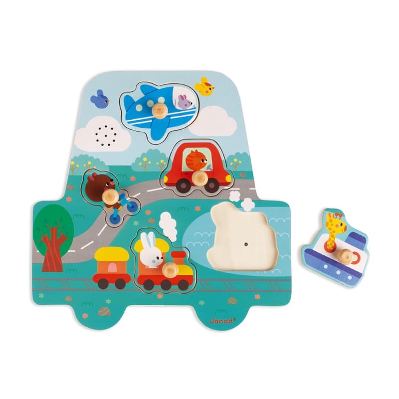 Puzzle Musical - Bolides, puzzles janod multicolore