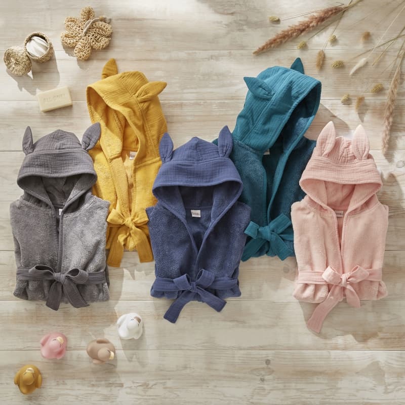 Peignoir Bambou, bb&co vert paon per — vue 2 sur 2
