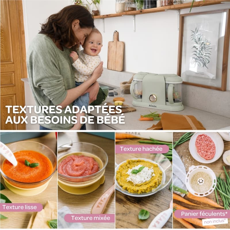 Bundle Babycook Duo + Cuilleres 1er Age, vert de gris beaba 26/02 — vue 5 sur 7