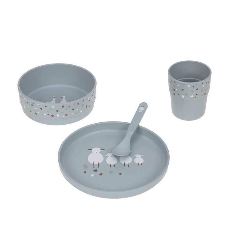 Coffret Repas Tiny Farmer Mouton/oie Bleu (assiette, Bol, Tasse, Cuillere) Pp/c, lässig bleu — vue 2 sur 2