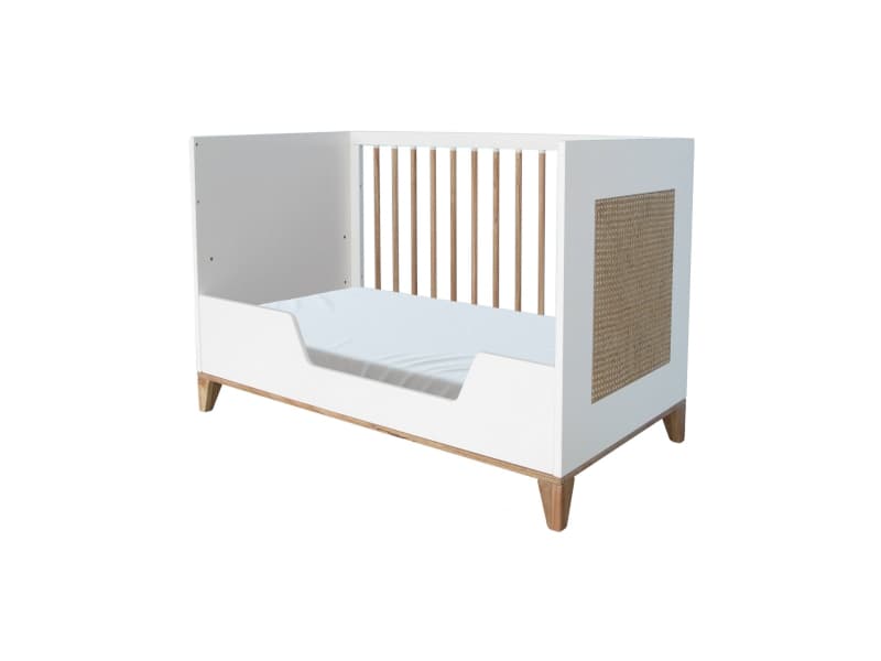 Nami Lit/bed Cannage Rotin 60 X 120 Neige, théo 1242 x 650 x 780 — vue 3 sur 5
