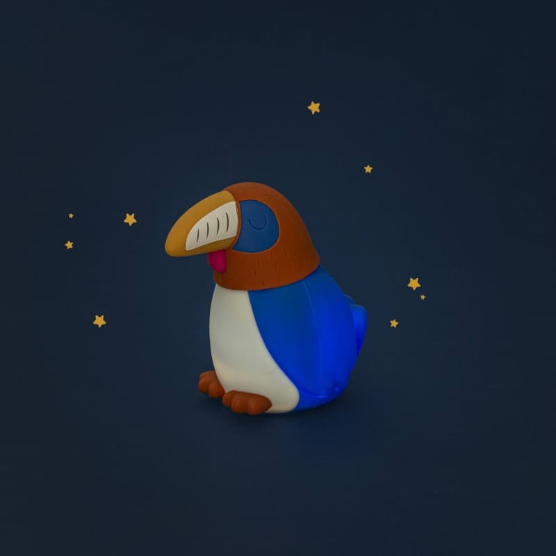 Veilleuse Calao (usb), bleu la foret mawa moulin roty 26/01 — vue 3 sur 7