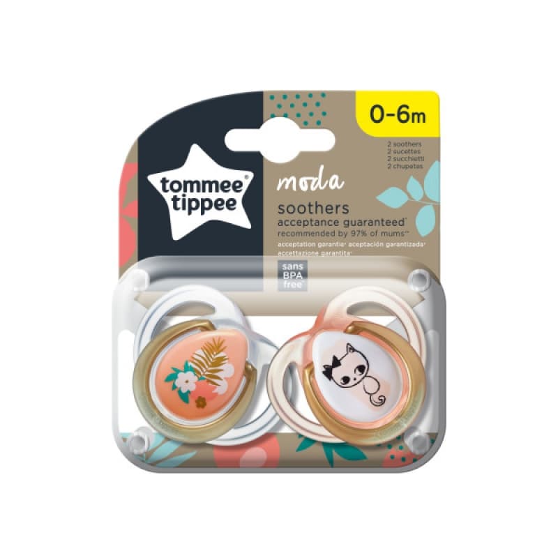 Sucette Ctn Moda 0-6m Fille X2, tommee tippee multicolore — vue 2 sur 2