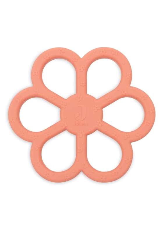 Anneau de Dentition Flower, coral rose jollein — vue 1 sur 2