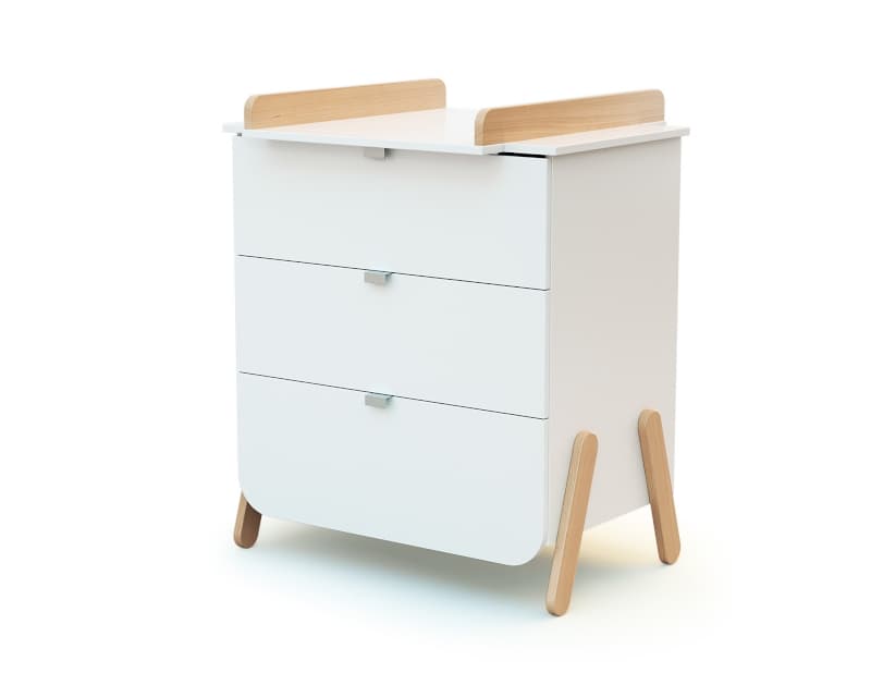 Lit + Commode 3 Tiroirs et Plan, blanc hetre 70x140cm pirate at4 — vue 3 sur 3
