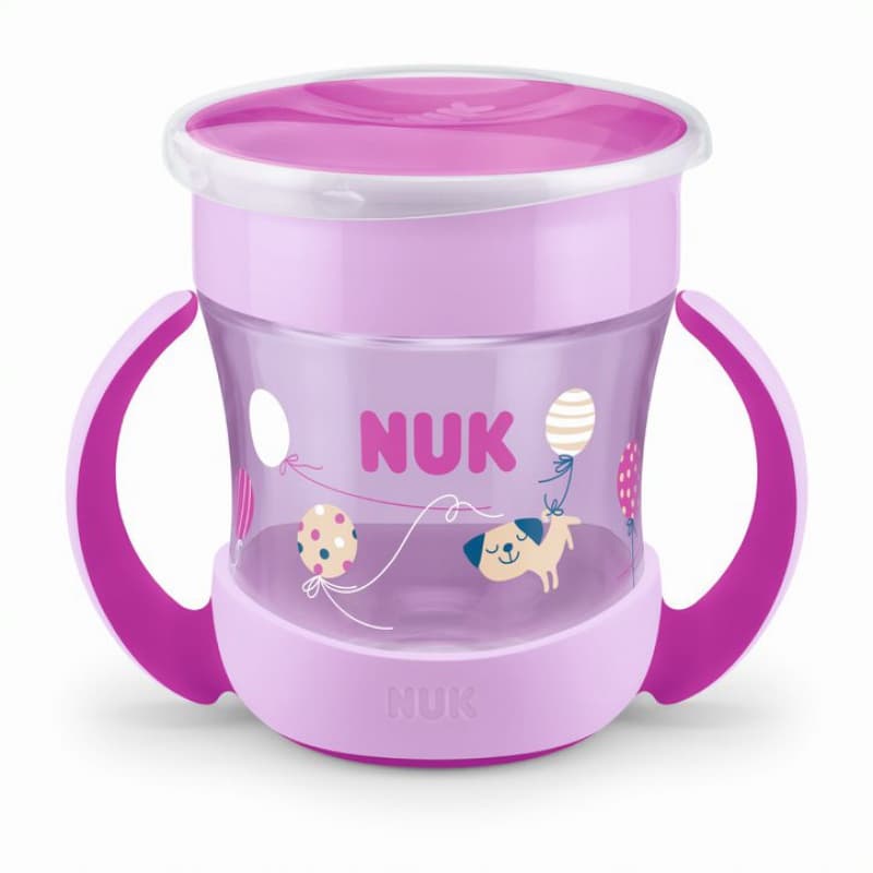 Mini Magic Cup - 360 Poignees - Fille 6m+, tasses nuk rose + 6 mois per