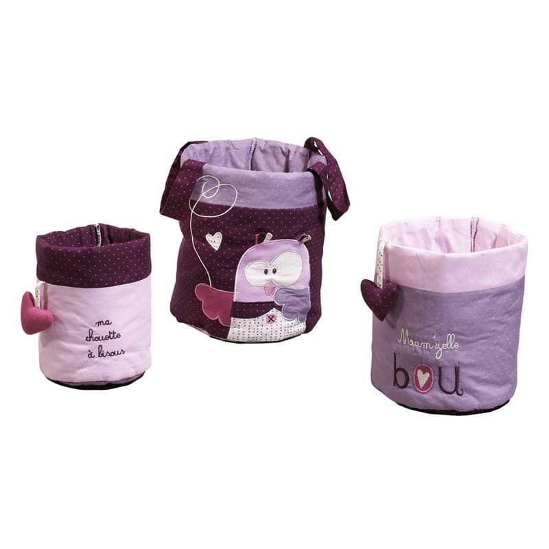 Corbeilles Gigogne Tissu (lot de 3) Mam'zellebou, mam'zellebou sauthon baby deco rose/blanc d 18, 15