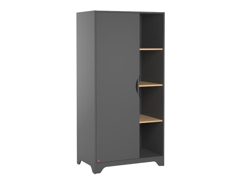 Armoire 1 Porte Leaf Graphite Bois, leaf vox graphite/bois