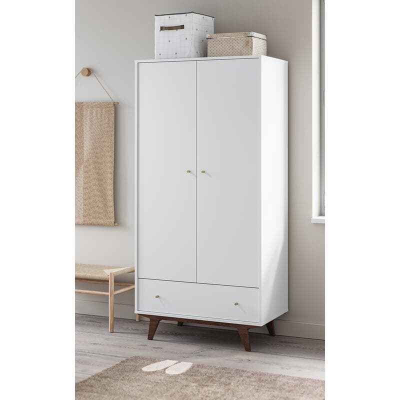 Armoire Mid Noix/blanc, mid 90x50x185 — vue 1 sur 3