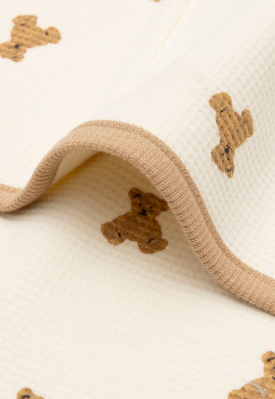 Couverture Berceau Waffle, multicolore 75x100cm teddy bear jollein — vue 5 sur 5