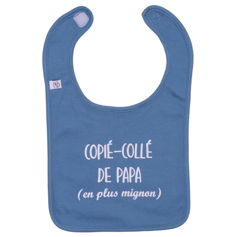 Bavoir Message, pierre bleue copie-colle de papa bb&co