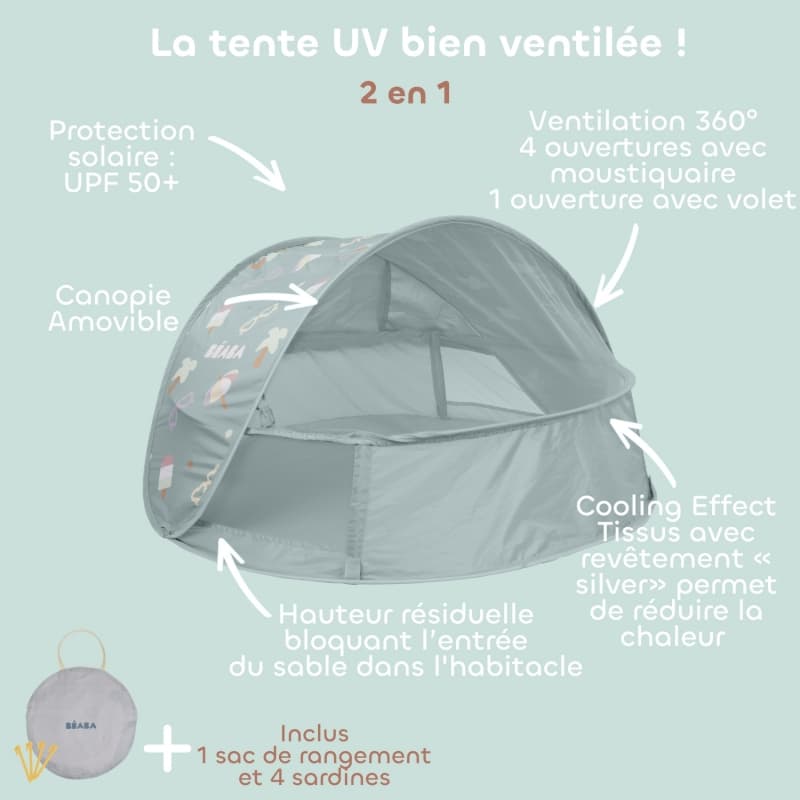 Tente Anti Uv Breezy Nest, lichen seagrass beaba — vue 6 sur 10
