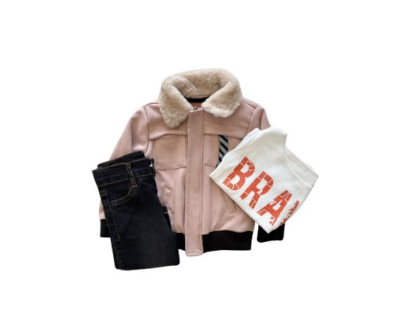 Ensemble 3 Pieces Pantalon Veste Haut 9m, rose