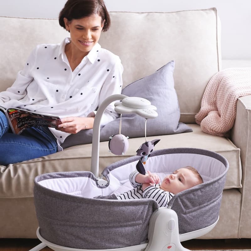 Transat Rocker Napper Evolution Gris Chine, tiny love bleu — vue 3 sur 3