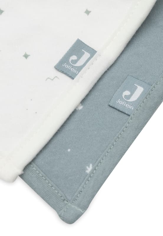 Bavoir Bandana X2, sea green twinkling jollein h-24 — vue 5 sur 5