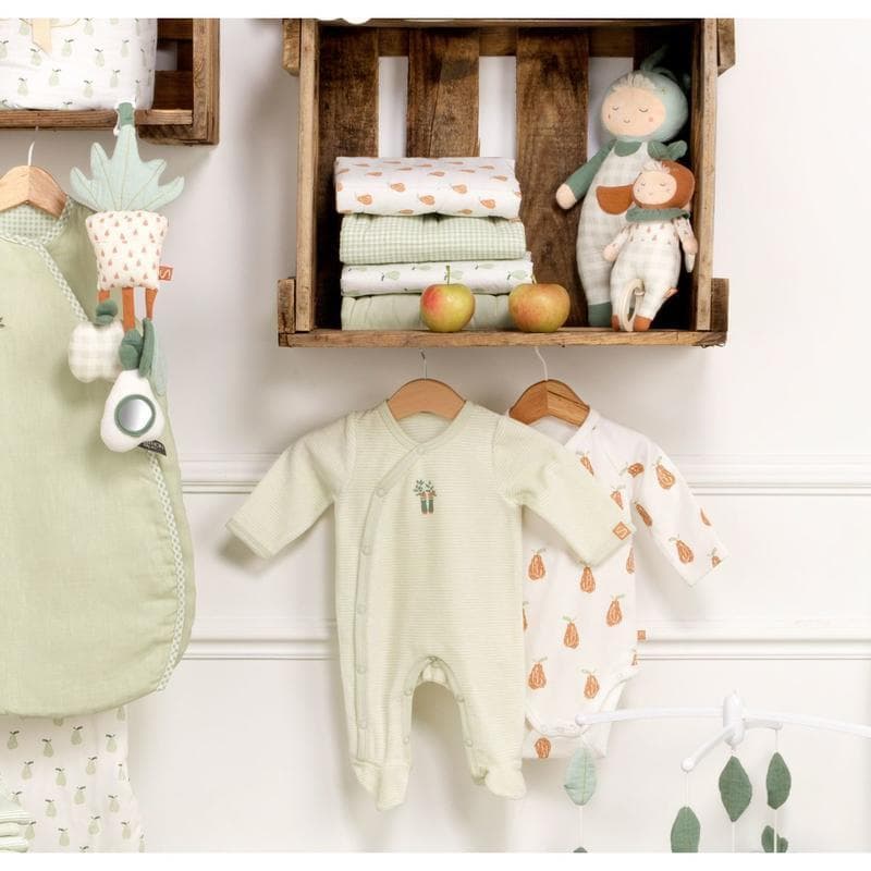 Pyjama 3 Mois Petites Rayures Vertes Botanica, botanica deco — vue 3 sur 4