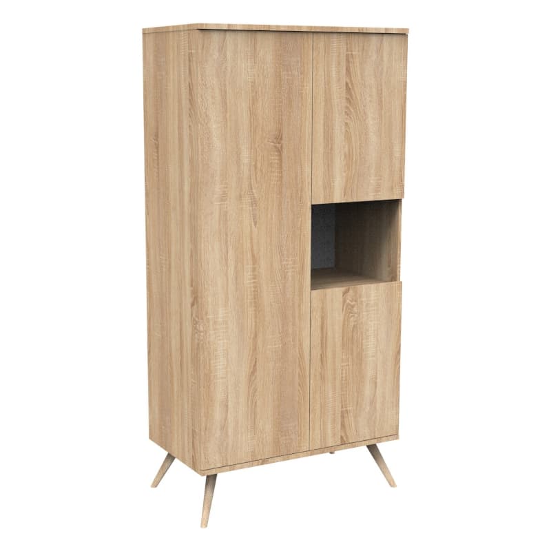 Armoire 1 Gde et 2 Petites Portes Toute Bois, seventies meuble chêne doré — vue 2 sur 5