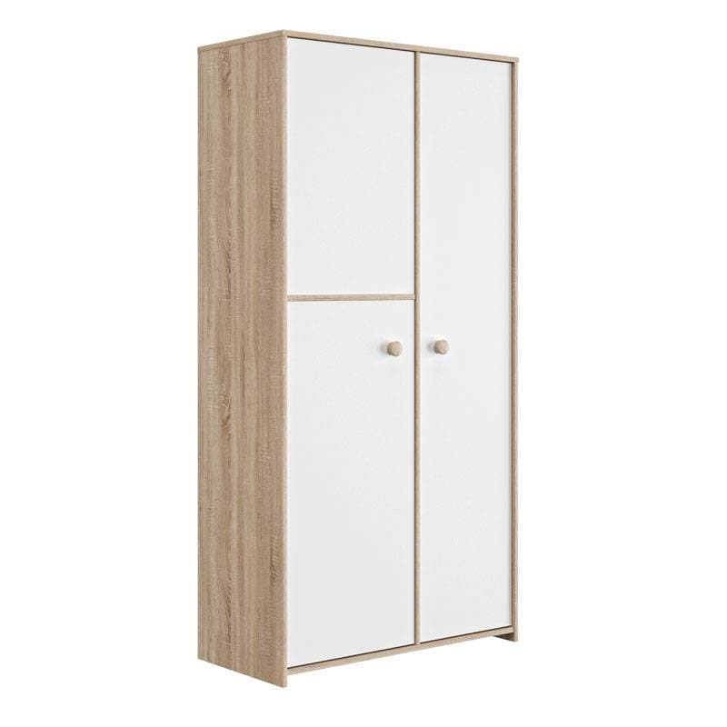 Armoire 2 Portes, chene sonoma et uni blanc galipette intimi 06-18- — vue 1 sur 2