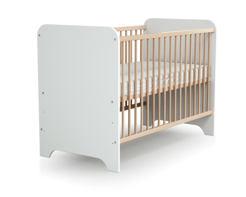 Lit + Commode et Plan, blanc hetre verni 60x120cm carrousel at4 — vue 1 sur 2