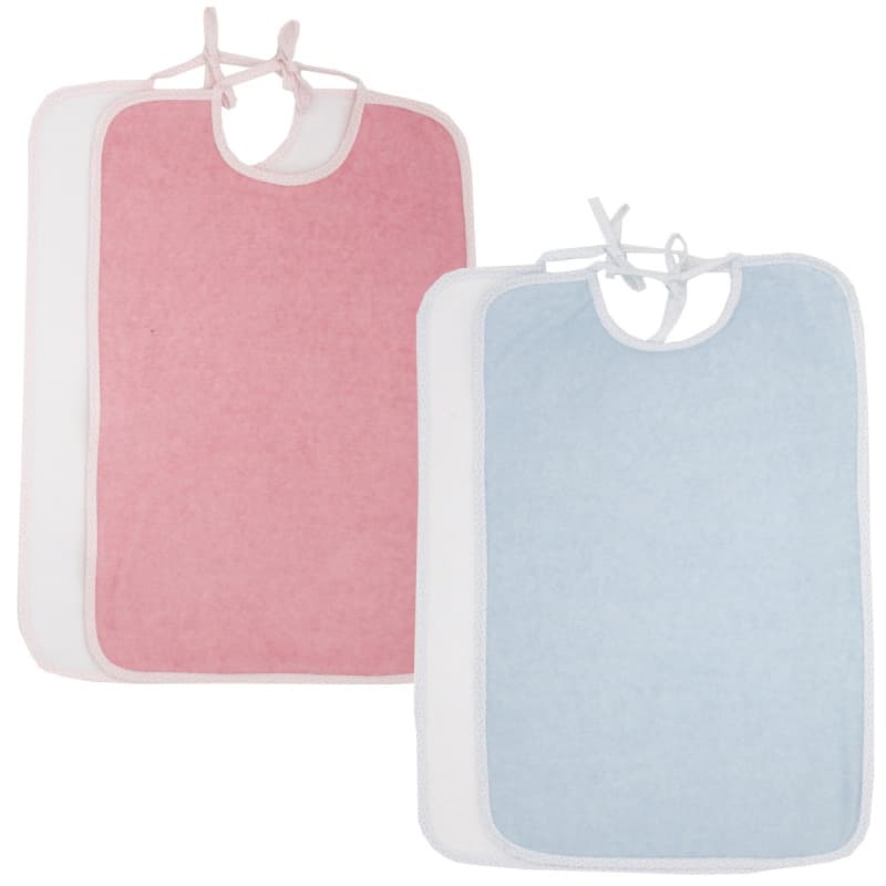 Lot de 2 Bavoirs 2eme Age, assortie babycalin rose / bleu