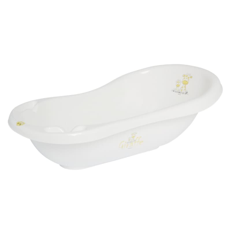 Baignoire 84cm avec Evacuation Blanc Giraffe + Antiderapant, maltex