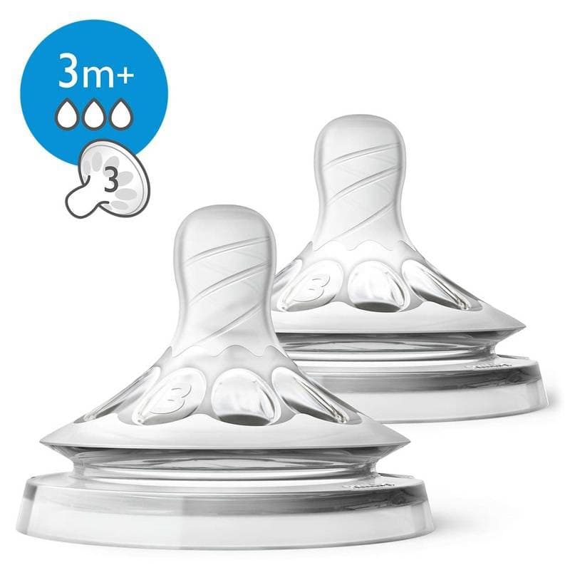 Scf043/27 2 Tetines Natural 3m+ 3 Trous, philips avent 6 x 6 x 13,5 — vue 2 sur 2