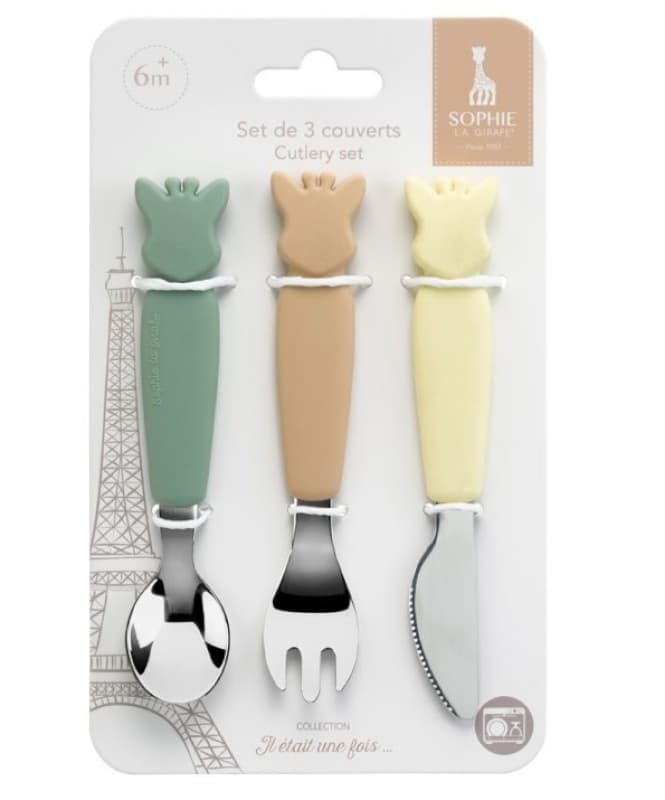 Couverts Silicone, sophie la girafe multicolore — vue 2 sur 2