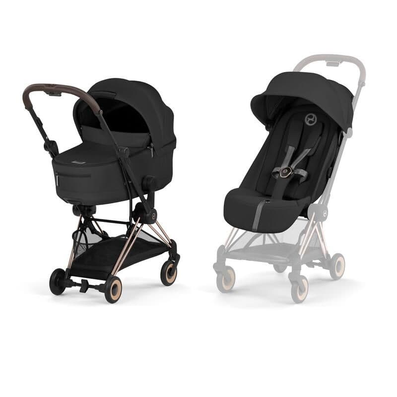 Duo Coya Confort + Nacelle, rose gold sepia black platinum cybex 26/04