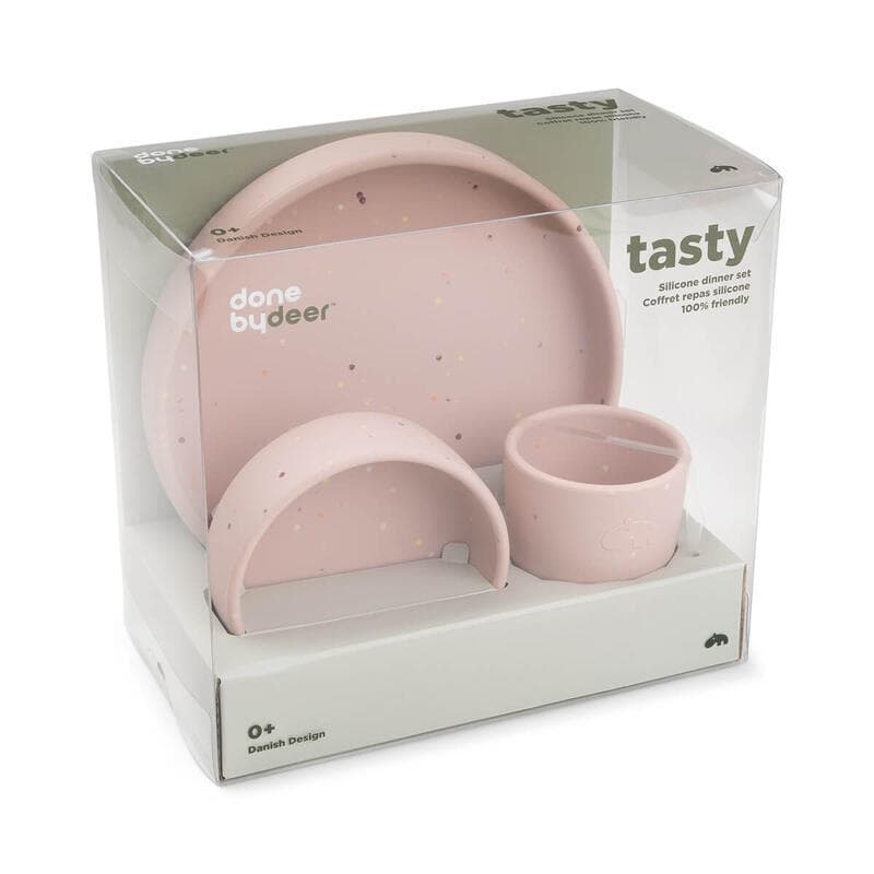 Coffret Repas en Sili Confetti, rose done by deer news feb 2023 — vue 2 sur 2