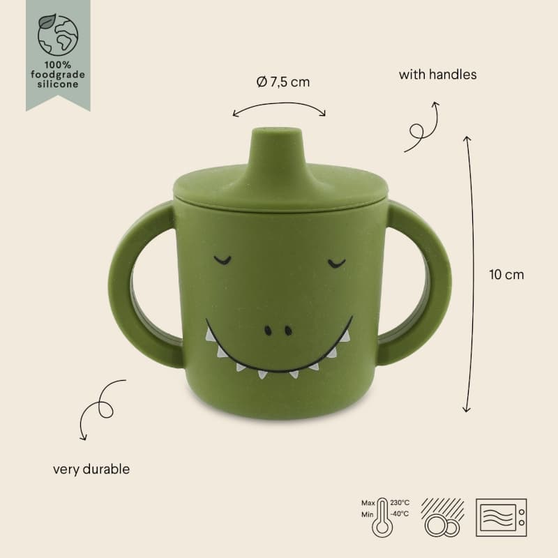 Tasse d'Apprentissage en Silicone, mr. dino trixie vert p-24 — vue 3 sur 3