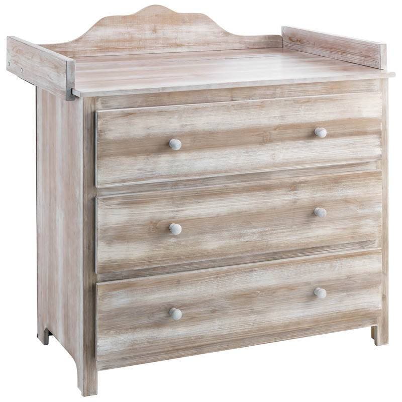 Commode 3 Tiroirs Plan a Langer Lin Brun Bois Massif Calys, calys lin brun