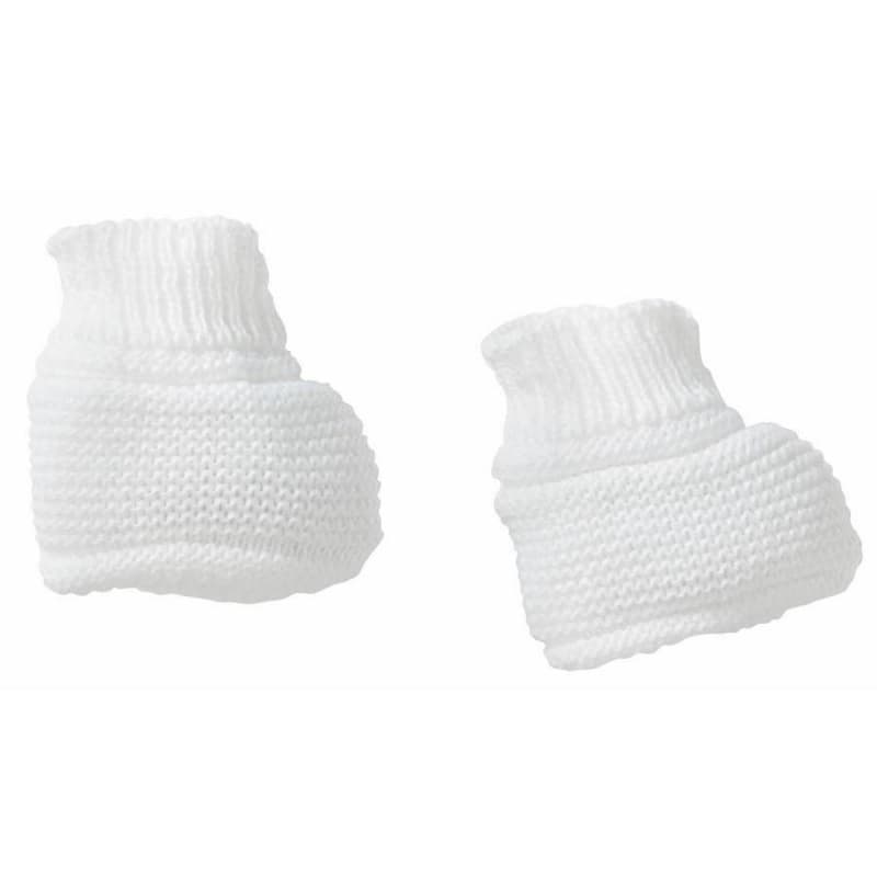 Chaussons Maille Blanc Naissance, bebe9creation maille