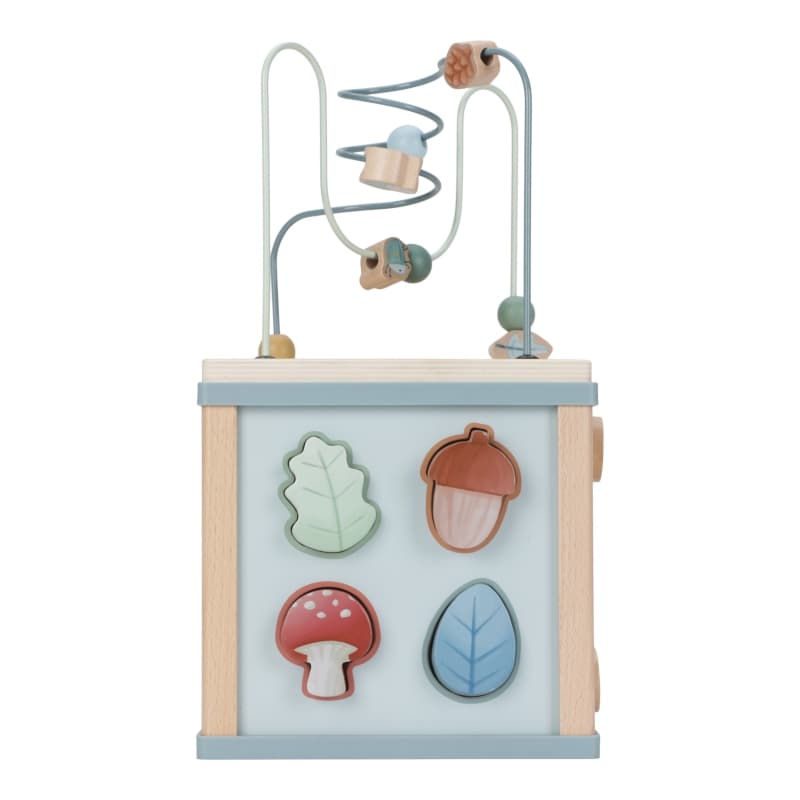 Cube Activites Bois Fsc, bleu jaune beige vert multicol forest friends little dutch — vue 5 sur 5