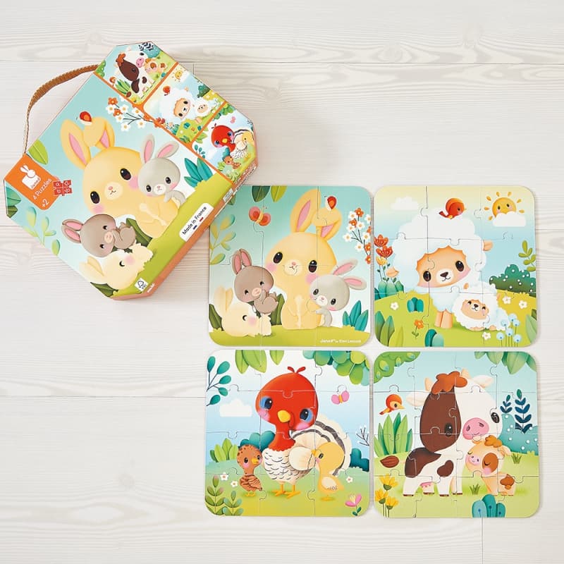 Ferme - Puzzles Evolutifs Animaux Ferme, puzzles janod orange 20 x 20 x 0,2 collection 2024 — vue 4 sur 5