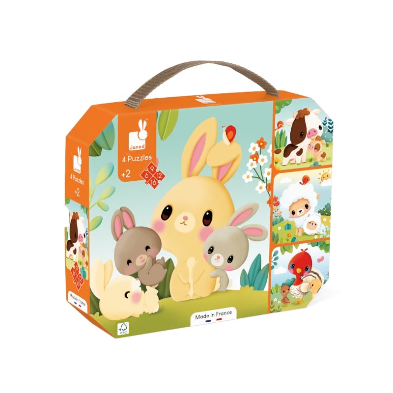 Ferme - Puzzles Evolutifs Animaux Ferme, puzzles janod orange 20 x 20 x 0,2 collection 2024 — vue 5 sur 5