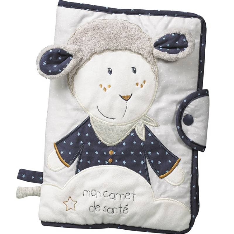 Protege Carnet de Sante Merlin, merlin sauthon baby deco bleu/blanc 17 x 25 cm per — vue 1 sur 3