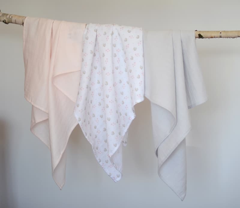 Boite 3 Langes - Cygne, rose — vue 3 sur 3