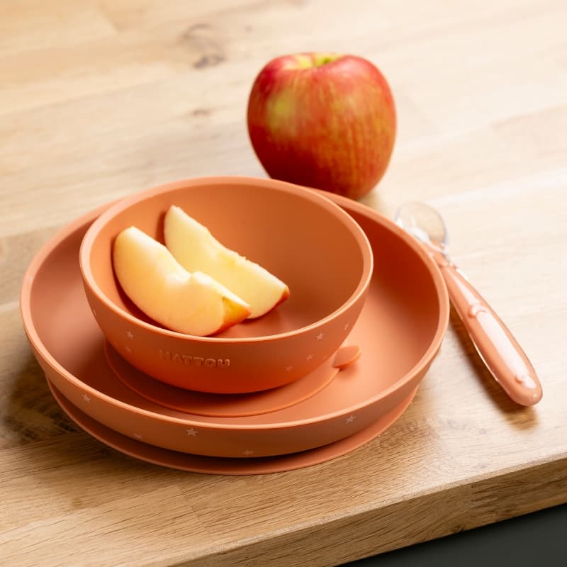 Coffret Repas Silicone 3 Pieces, terracotta etoile nattou — vue 3 sur 4
