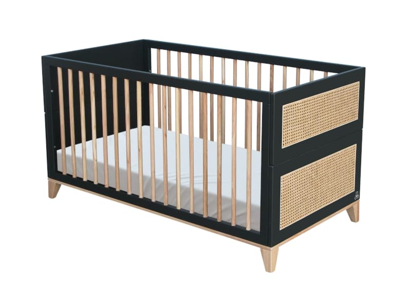 Nami Lit 70x140 Evolutif (2 Cotes Bas Tete et Pied de Lit Coupe) Cannage Ro, ony — vue 1 sur 3