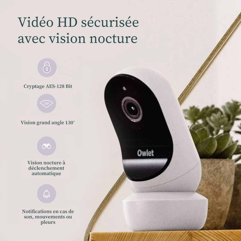 Cam 2 Babyphone Audio avec Video Hd, owlet blanc 20x0,85x20 — vue 5 sur 5
